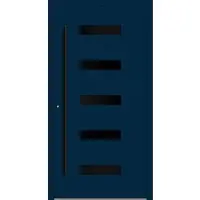 Haustuerenland.de Aluminium Haustür RC2 "AGADA" 90 mm BLACKLINE Stahlblau RAL 5011 innen öffnend DIN links