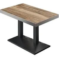 GGM Möbel BPA | Bistro Tisch | 110 x 60 x 81 cm | Rechteckig | Edelstahl Rand | Sheesham / Schwarz