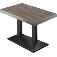 GGM Möbel BPA | Bistro Tisch | 130 x 80 x 81 cm | Rechteckig | Edelstahl Rand | Light Wenge / Schwarz