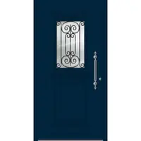 Haustuerenland.de SCHÜCO Aluminium Haustür "AMALIA" ADS 75.SI RC2 Stahlblau RAL 5011 beidseitig innen öffnend DIN rechts