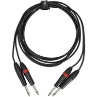 Klang Twin Audiokabel, 3 Meter 2x 6,3mm Klinke, male, mono - 2x 6,3mm Klinke, ma... - Audiokabel