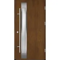 Haustuerenland.de Aluminium Haustür "SABRINA" 68 mm Golden Oak holzähnlich beidseitig außen öffnend DIN rechts