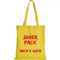 TEXXILLA Baumwolltasche Mehrpack Classic mit zwei langen Henkeln, Gelb, gelb