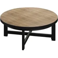 GGM Möbel BO | Bistro Lounge Tisch | Ø60xH32cm | 25mm | Schwarzer Rand | Eiche/ Schwarz