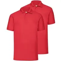 Fruit Of The Loom Doppelpack 65/35 Polo, rot, XL