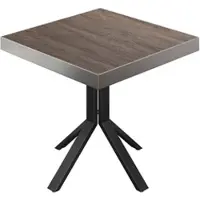 GGM Möbel BE | Bistro Tisch | 80 x 80 x 77 cm | Quadratisch | Edelstahl Rand | Light Wenge / Schwarz