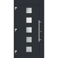 Haustuerenland.de Smarte Haustür RC2 "SISSI" 79 mm Anthrazit RAL 7016 außen öffnend DIN links