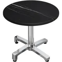 GGM Möbel WBO | Bistro Außen Tisch | Ø:H 70 x 78,5 cm | Schwarz Marmor / Aluminium | Rund