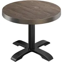 GGM Möbel BSD | Bistro Tisch | Ø 80 x 77 cm | Rund | Edelstahl Rand | | Light Wenge / Schwarz
