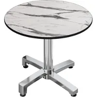 GGM Möbel CPBC | HPL Bistro Tisch | Ø:H 60 x 78 cm | Weiß Marmor / Aluminium | Zusatzgewicht | Rund