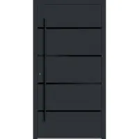 Haustuerenland.de Aluminium Haustür "FANNIE" 90 mm RC2 BLACKLINE Anthrazit RAL 7016 innen öffnend DIN links