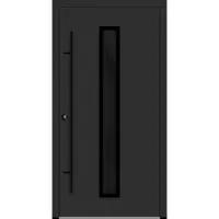 Haustuerenland.de Aluminium Haustür "AURORA" 82 mm RC2 BLACKLINE Anthrazit Eisenglimmer DB 703 beidseitig innen öffnend DIN links