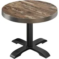 GGM Möbel BSD | Bistro Tisch | Ø 70 x 77 cm | Rund | Edelstahl Rand | | Vintage Old / Schwarz