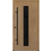 Haustuerenland.de Aluminium Landhaustür "AURORA" 82 mm RC2 BLACKLINE 8 Sprossenfelder Turner Oak holzähnlich beidseitig innen öffnend DIN links