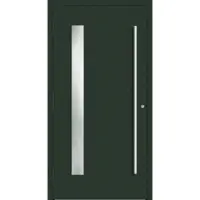 Haustuerenland.de Aluminium Haustür nach Maß "PALOMA" 90 mm RC2 Tannengrün matt RAL 6009 beidseitig außen öffnend DIN links