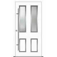 Haustuerenland.de Aluminium Landhaustür "CORGINA" 82 mm RC2 Weiß RAL 9016 beidseitig innen öffnend DIN links