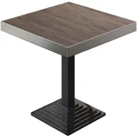 GGM Möbel BPY | Bistro Tisch | 70 x 70 x 81 cm | Quadratisch | Edelstahl Rand | Light Wenge / Schwarz