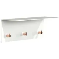 Frost - Unu Wandgarderobe 40 x 15 x 15 cm, weiß matt / kupfer poliert