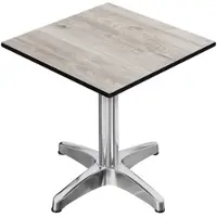 GGM Möbel CPBL | HPL Bistrotisch | B:T:H 60 x 60 x 80 cm | Eiche-Weiß / Aluminium | Zusatzgewicht | Quadratisch