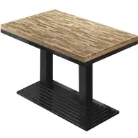 GGM Möbel MPY | Bistro Massiv Tisch | Rechteckig | 120 x 70 x 81 cm | Eiche / Schwarz
