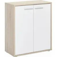 Tiko Kommode Komi 2D aus Laminat und Kunststoff, 2-türig, 1 Regal, 70x60x30 cm