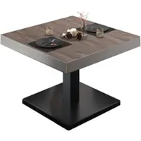 GGM Möbel BM | Bistro Loungetisch | B:T:H 70 x 70 x 41 cm | Light Wenge / Schwarz