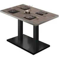 GGM Möbel BM | Bistrotisch | B:T:H 110 x 60 x 75 cm | Light Wenge / Schwarz | Rechteckig | Edelstahl Rand