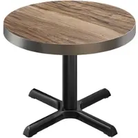 GGM Möbel BSM | Bistro Tisch | Ø 70 x 77 cm | Edelstahl Rand | Rund | Sheesham / Schwarz