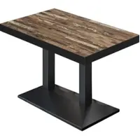 GGM Möbel BPA | Bistro Tisch | 120 x 70 x 81 cm | Rechteckig | Schwarzer Rand | Vintage Old / Schwarz