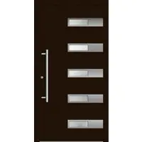 Haustuerenland.de Smarte Haustür "SMILLA" 79 mm RC2 mit Fingerprint Dunkelbraun RAL 8077 innen öffnend DIN links