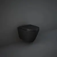 Rak Feeling WC Set mit WC-Sitz spülrandlos, schwarz matt