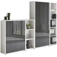 Mid.You Aktenschrank Office Edition Sw Set 4 Weiß/Anthrazit