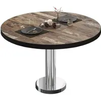 GGM Möbel BML | Bistro Loungetisch | Ø:H 70 x 38,5 cm | Vintage Old / Edelstahl