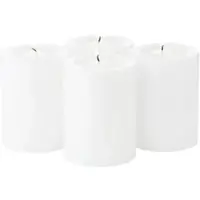 Edzard 4er-Set Dauerkerze Cornelius (Höhe 8 cm, ø 6 cm), weiß, Teelichthalter hitzebeständig 90°