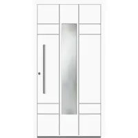 Haustuerenland.de SCHÜCO Aluminium Haustür "ALVA" ADS 75.SI RC2 Weiß RAL 9016 beidseitig innen öffnend DIN links