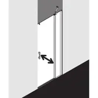 Kermi Pega Pendeltür 1-flügelig mit Festfeld PE1FR11020VPK 110x200cm, silber hochglanz, ESG klar Clean, rechts