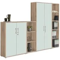 Mid.You Aktenschrank Office Edition Sw Set 4 Weiß/Sonoma Eiche