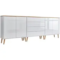 Mid.You Sideboard Mailand Set 5 Weiß/Eiche