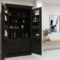 Bessagi Home Kredenz Alvaro ca. 122x220x54 cm Holz Schwarz