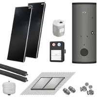 WOLF-Garten WOLF Solaranlage mit 2 Stk. TopSon F3-1 Kollektoren, SM1-2 Regelung und Solarspeicher SEM-2-300 - 2486517W02