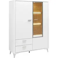 Premium Living Highboard Studio 11 in Weiß/Eichefarben