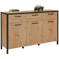 Momax Sideboard Kirikus Schwarz/Eichefarben