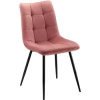 Bessagi Home Stuhl Suri Rosa Samt Gepolstert