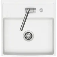 SYSTEMCERAM KeraDomo Elementspüle KENTRO 60 POLAR für AP-Tiefe 60 cm - Excenterbedienung / / Keramikspüle