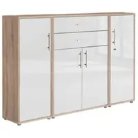 Mid.You Aktenschrank Office Edition Sw Set 16 Sonoma Eiche/Weiß