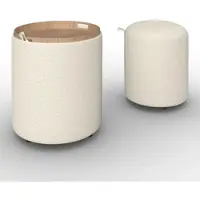 Bessagi Home Hocker Set Melanie Bouclé Weiß