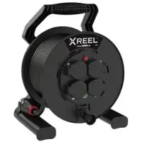 Pce 9250006-p Kabeltrommel XREEL 250 4xSSD nat Shutter 25m 3G1,5 H05RR-F schwarz BA IP54 9250006p