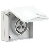 Pce 843-4v CEE-Anbausteckdose Design 16A 3p 4h IP44 (weiß) 8434v