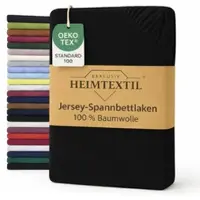 EXKLUSIV HEIMTEXTIL Jersey Spannbettlaken Premium 140 x 200 cm Schwarz 100% Baumwolle Öko - Tex Zertifiziert Bed-Sheet Bettlaken Spannbetttuch Topper