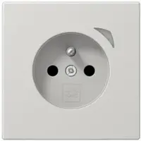 JUNG BTLS1521FSLG HOME Steckdose, französisch/belgisches System, 16 A 250 V ~, mit Funktionsanzeige, Safety Plus, Serie LS, lichtgrau BT LS